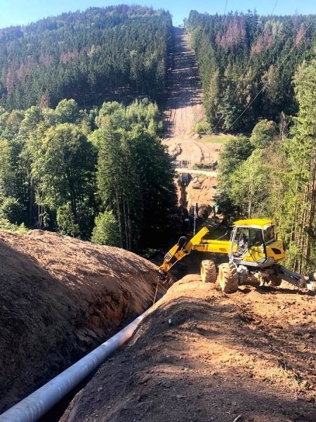 Pipelinebau im Thüringer Wald